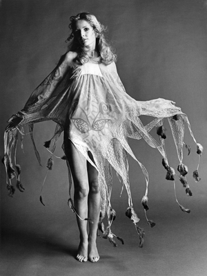 The Primavera Look by Zandra Rhodes, 1970 (b/w photo)