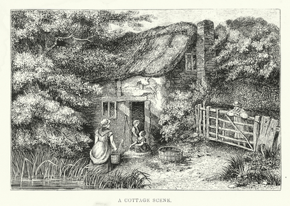 A cottage scene (engraving)