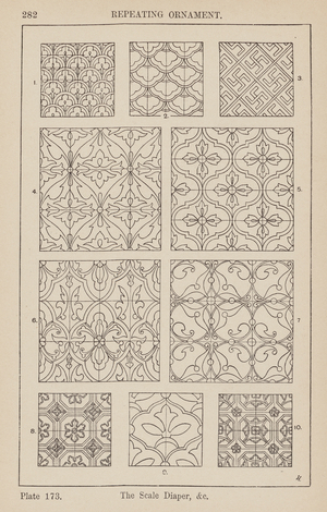 Ornament: Repeating Ornament, The Scale Diaper, etc (engraving)
