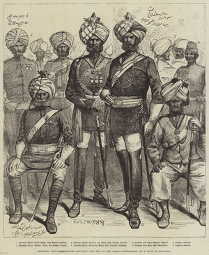 Officers, Non-Commissioned Officers, and Men of the Indian Contingent, on a Visit to England (engraving)