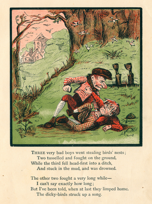 One of Charles Ross's Merry Conceits and Whimsical Rhymes, 1883 (litho)