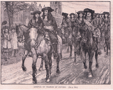 Arrival of Charles at Oxford AD 1681 (litho)