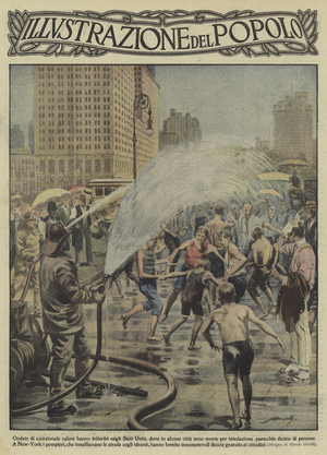 Heatwave in New York (colour litho)