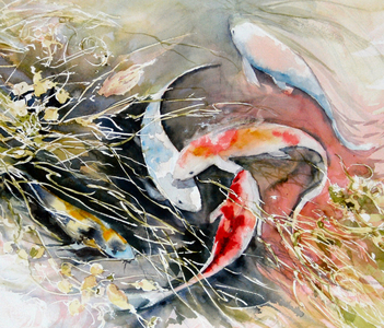 weaving fish, 2014 (watercolour)
