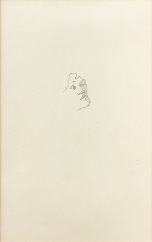 Three-quarter head sketch facing right, (pencil on paper)