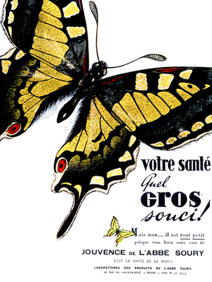 Advertisement for rejuvenating drink of Soury abbot, 1943 (print)
