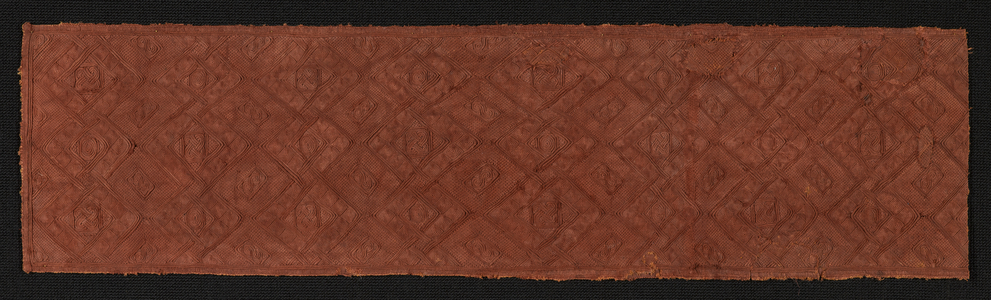 Fragmentary Central Panel from a Woman's Embroidered Overskirt, 20th century (raffia pile cloth)