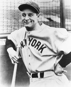 Portrait of Lou Gehrig, New York, New York, c.1932 (b/w photo)