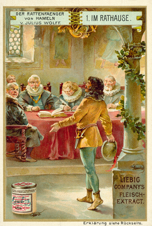 In the town hall (chromolitho)