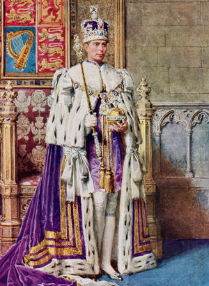 George VI in coronation robes, 1936 (print)