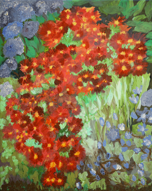Cornish flowers, 2014 (oil on canvas)
