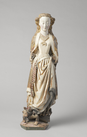 Saint Barbara by Meester van Koudewater, c. 1470 (walnut)
