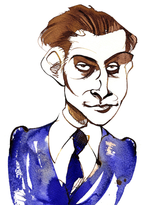 Sir Lennox Berkeley, English composer (1903-89); caricature