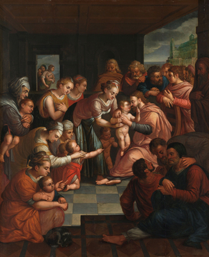 Christ Blessing the Children, c.1570 (oil on panel)