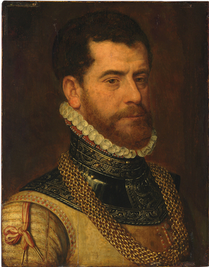 Portrait of a gentleman, with the monogram of Don Gaspar de Haro y Guzman (oil on panel)