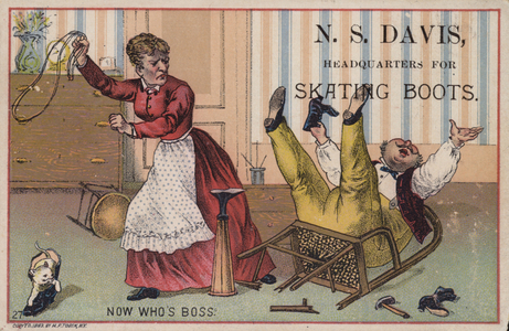 Man Falling Off Chair (chromolitho)