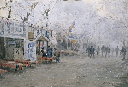 Cherry Blossom Festival, c.1903 (w/c on off-white paper)