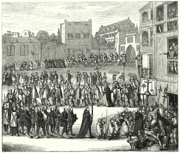 Procession to an auto-da-fe, 16th Century (engraving)