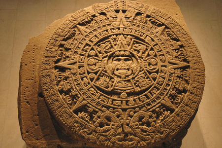 Mexico, Mexico City, Stone of the Sun from Templo Mayor