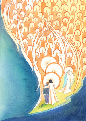 Whenever we pray in the name of Jesus, even in darkness or loneliness, we share in the life of the whole company of Heaven, 2004 (w/c on paper)