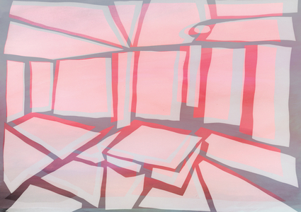 Coral Interior, 2018 (ink, stencil, watercolour)