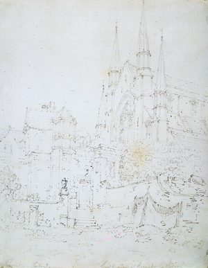 West Window, Worcester Cathedral (pencil on white paper)