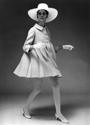 Dress Coat and Hat by Jacques Heim, 19th February 1967 (b/w photo)