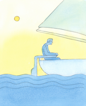 In contemplation, we sometimes need to make an occasional 'movement' of the heart, to stay on course, just as a yachtsman carried by a good wind needs to lean now and then on the tiller, 2003 (w/c on paper)