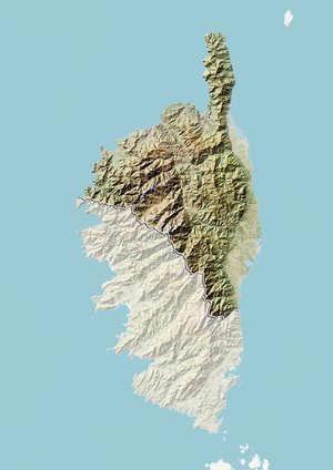 Upper Corsica, Relief Map