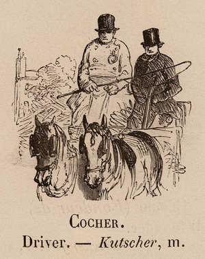 Le Vocabulaire Illustre: Cocher; Driver; Kutscher (engraving)