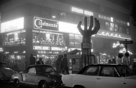 Nightlife in Schwabing, 1971 (b/w photo)