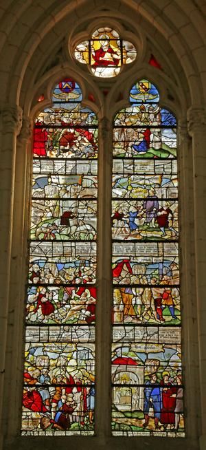 Window depicting the Beatitudes (stained glass)