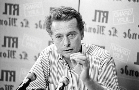 French Politcian Dominique Baudis during Radioprogram "Grand Jury Rtl-Le Monde" May 22, 1989 (b/w photo)
