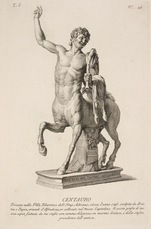 Illustration of sculpture of centaur from Italy.