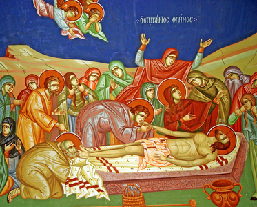 Wrapping the Body of Christ, Cyprus (fresco)
