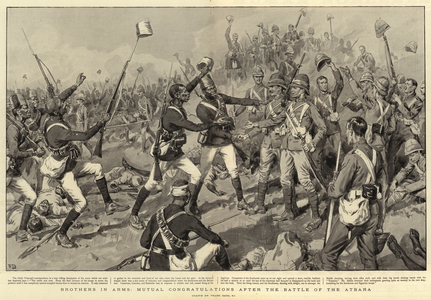 Brothers in Arms, mutual congratulations after the Battle of the Atbara (litho)
