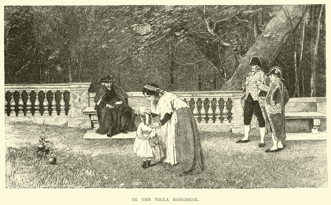 In the Villa Borghese (engraving)