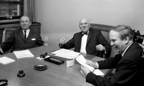 Oslo, 19710309 Government crisis after the so -called leakage case ..., 1971 (photo)