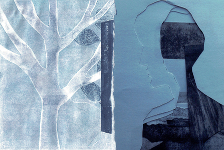 La Foret V, 2017 (monoprint & collage)