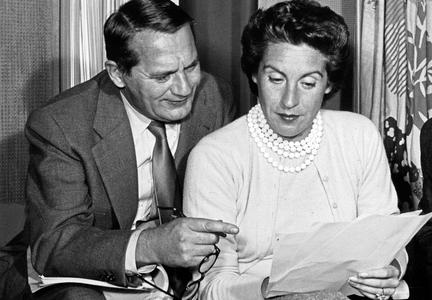 German Swiss actress Maria Becker and director Gustav Burmester at Hamburg, Germany 1960s