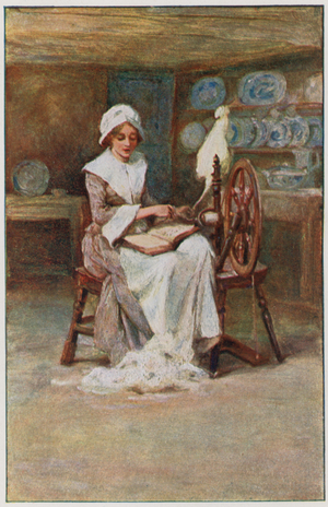 The Courtship of Miles Standish (colour litho)