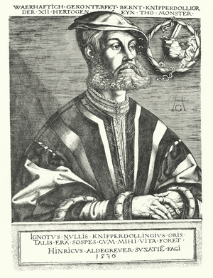Bernhard Knipperdolling, German Anabaptist leader and one of the leaders of the Munster Rebellion of 1534-1535 (engraving)