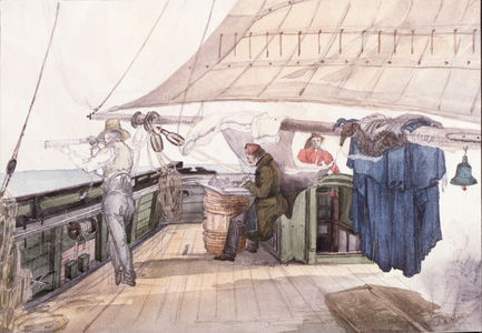 Scene on the Janus, 1832 (w/c and graphite on paper)