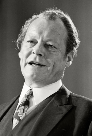 Willy Brandt at the SPD party congress in Bonn, 1971 (b/w photo)