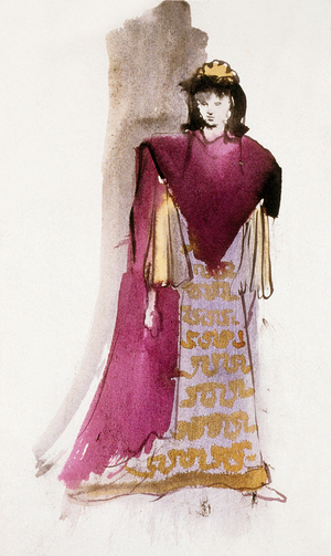 Costume for Jocaste in 'The Infernal Machine' by Jean Cocteau, 1934 (gouache on paper)