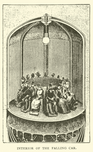 Interior of the falling car (engraving)