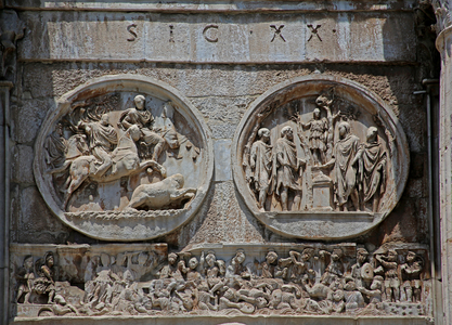 Detail from the Arch of Constantine, Colosseum, Rome, Italy (photo)