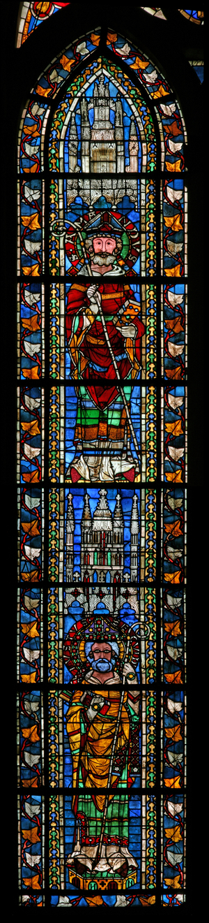 Window w205 depicting St Amande and St Just (stained glass)