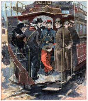 Horsebus in Paris, 1896 (engraving)