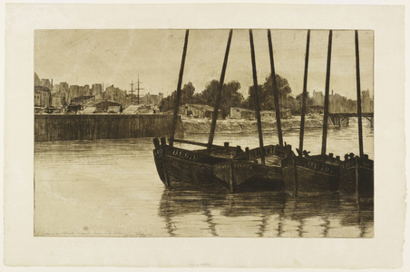 Bateaux au Radoub, Dieppe, 19th century (etching & roulette)